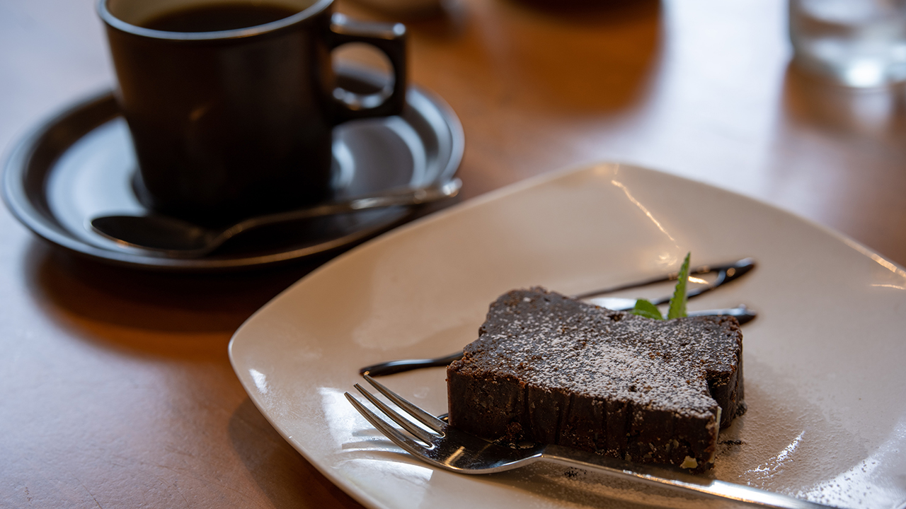 brownie with coffee