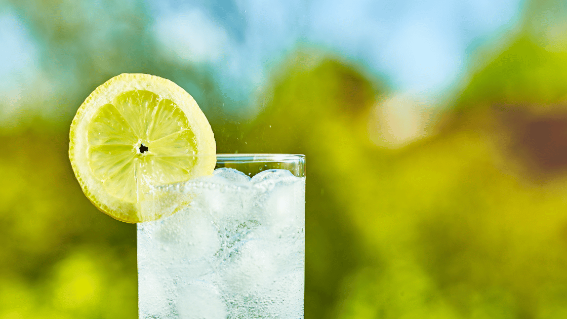 Glass of water with lemon