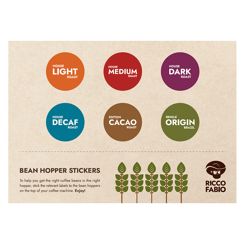 Coffee Hopper Labels Sheet