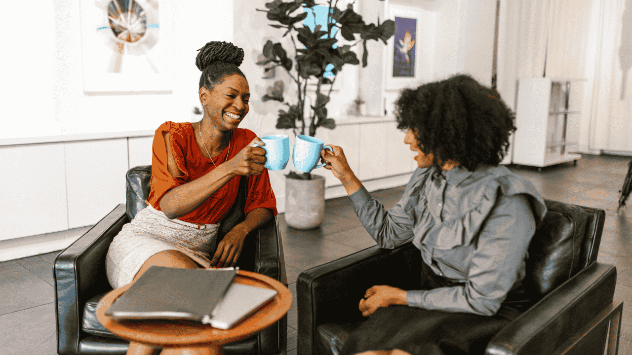 women drinking coffee