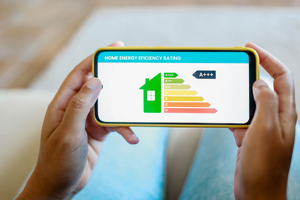 Energy usage chart on a mobile phone