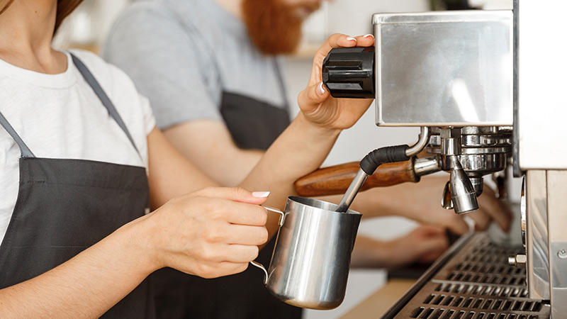 Using a traditional group espresso machine